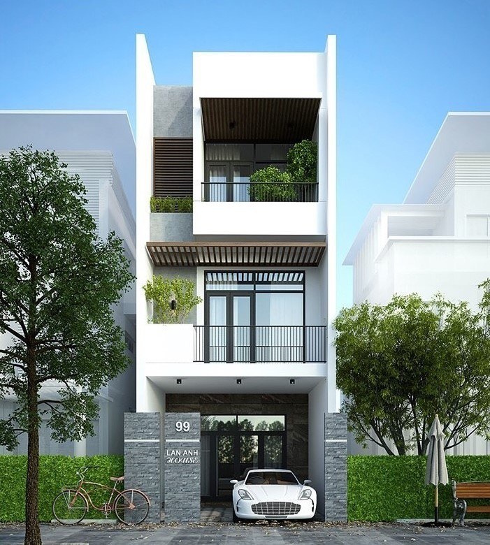 20+ mẫu nhà ống 3 tầng mặt tiền 5m đẹp thịnh hành năm 2021
