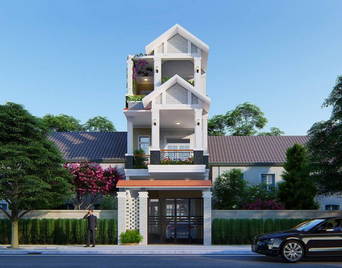 Tư vấn thiết kế nhà ống 3 tầng 3x15m mặt tiền hẹp nổi bật giữa phố