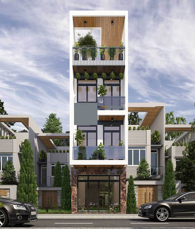 Thiết kế nhà phố 3 tầng 1 tum hiện đại M259  Nhà đẹp Vinahouse