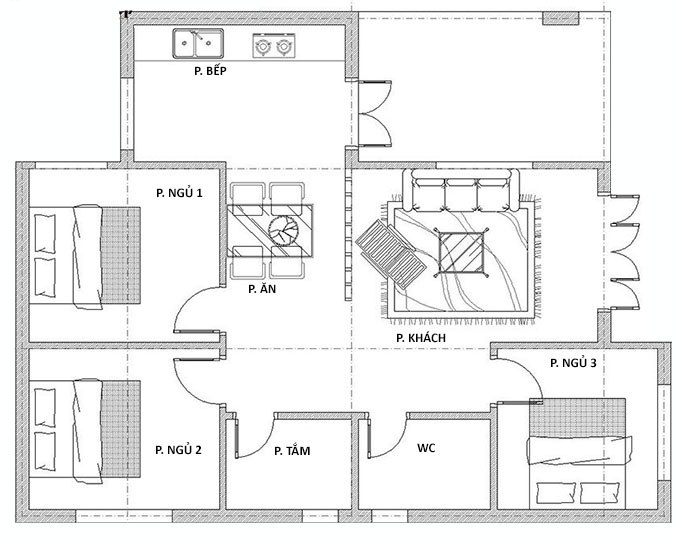 Mẫu Nhà Cấp 4 2 Phòng Ngủ Đẹp Nhất Năm 2023