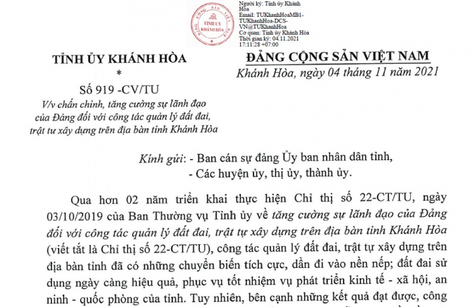 Khánh Hòa ra văn bản “siết” phân lô bán nền, hiến đất làm đường ở Cam Lâm