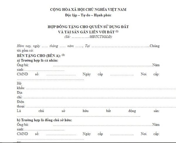 [Tải ngay] Tìm hiểu mẫu hợp đồng tặng cho quyền sử dụng đất mới nhất