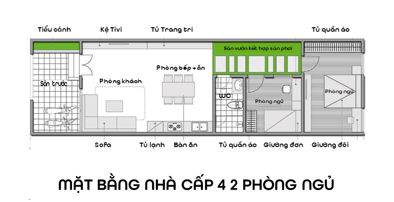 Bản vẽ thiết kế nhà cấp 4 3 phòng ngủ 1 phòng thờ 14x11m2 đẹp tại Bắc Ninh  KKNC4061 - Kakoi - Công ty thiết kế và thi công nhà ở đẹp