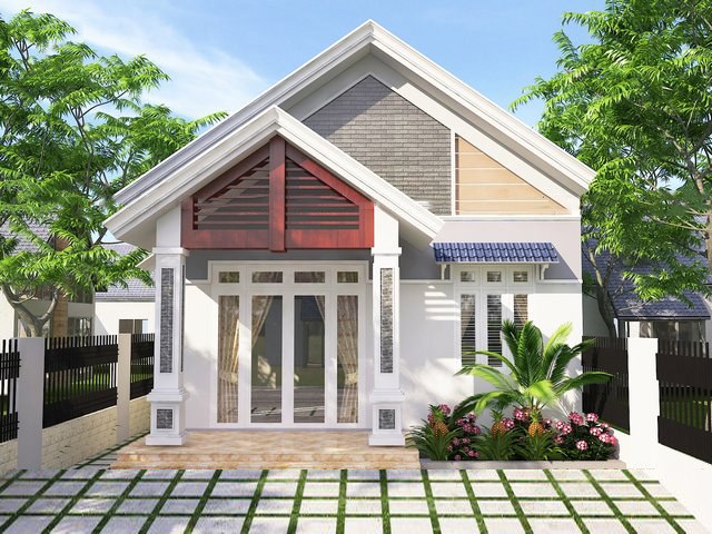 Thiết kế nhà mái Nhật cấp 4 hiện đại công năng 4 phòng ngủ - GKHOME.VN