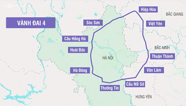 Bản đồ đường vành đai 4 Hà Nội và những thông tin cần biết